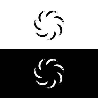 Siyah ve beyaz daire vektör logo şablonu tasarımı