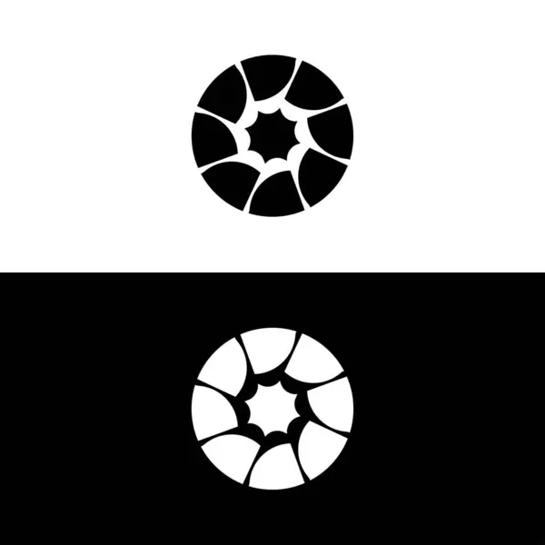 Černobílý Kruh Vektorové Logo Design Šablony — Stockový vektor