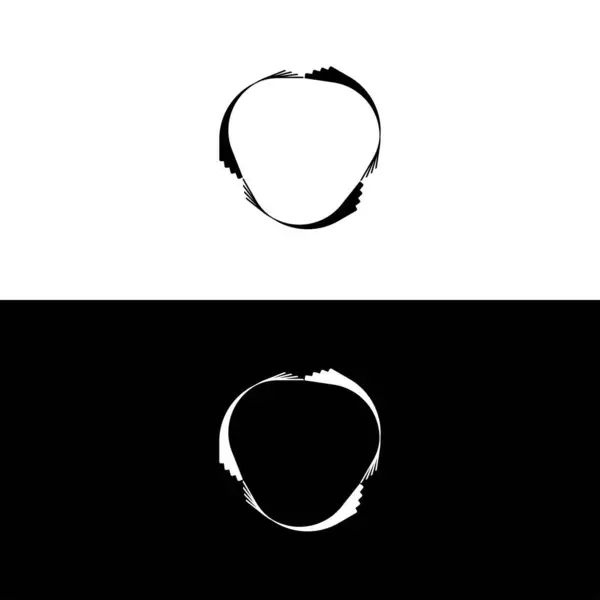 Diseño Plantilla Logotipo Vector Círculo Blanco Negro — Archivo Imágenes Vectoriales