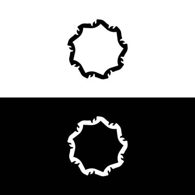 Siyah ve beyaz daire vektör logo şablonu tasarımı