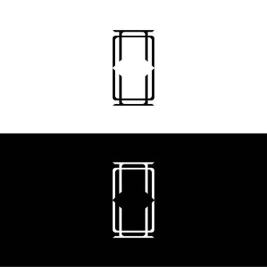 Yuvarlak yuvarlak dikdörtgen vektör logosu tasarımı. Dikdörtgen benzersiz tasarım