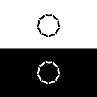 Daire vektör logo siluet tasarımı. Çember vektör logosu illüstrasyonu