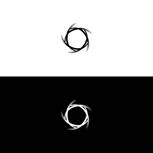 Μαύρο Και Άσπρο Διάνυσμα Κύκλο Σχεδιασμό Πρότυπο Λογότυπο Λογότυπο Κύκλου — Διανυσματικό Αρχείο