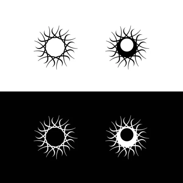 Černobílé Logo Ikony Vektoru Návrh Siluety Kruhu — Stockový vektor