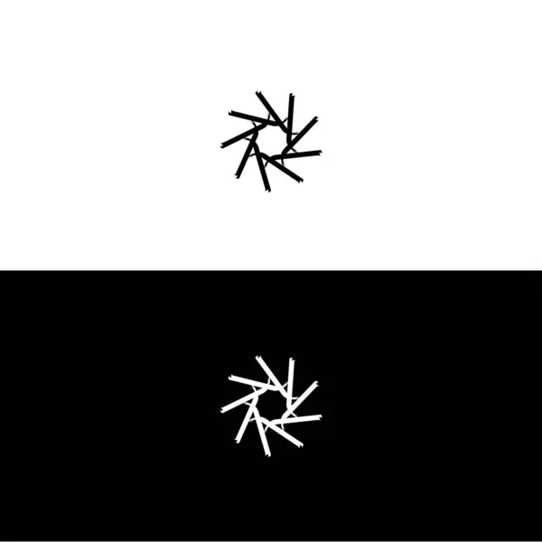 Σχεδιασμός Προτύπου Διανυσματικού Λογότυπου Σχέδιο Σιλουέτας Εικονιδίου Κύκλου Μαύρο Και — Διανυσματικό Αρχείο