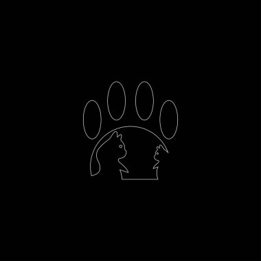 Çizgili kedi hayvan logosu tasarımı. Güzel kedi logosu.