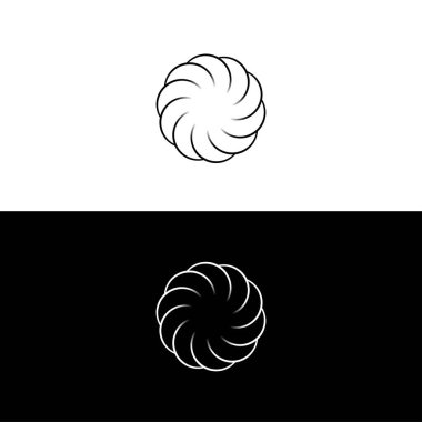 Siyah ve beyaz daire vektör logo şablonu tasarımı. Çember vektör logo şablonu tasarımı. Çember simgesi çizimi