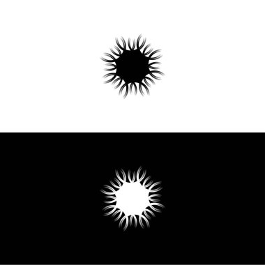 Siyah ve beyaz daire vektör logo şablonu tasarımı. Çember vektör logo şablonu tasarımı. Çember simgesi çizimi