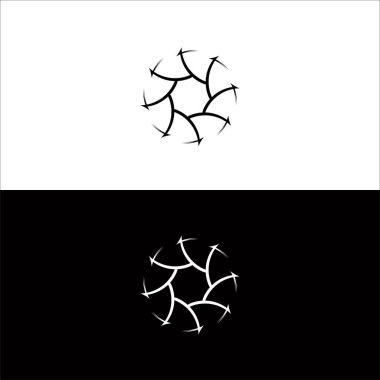 Yuvarlak dairesel çerçeveler, sınırlar. Çember vektör logosu. Siyah ve beyaz daire vektör logosu tasarımı