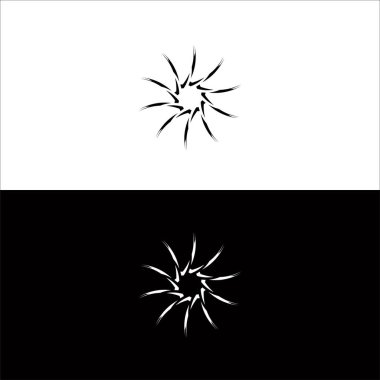 Yuvarlak dairesel çerçeveler, sınırlar. Çember vektör logosu. Siyah ve beyaz daire vektör logosu tasarımı