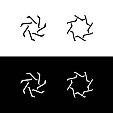 kıvılcım dairesi logo tasarım şablonu. Siyah ve beyaz daire logo tasarımı