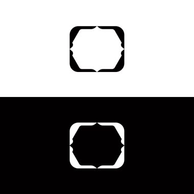 Çember vektör logosu çizimi. Siyah ve beyaz vektör stili logo silueti