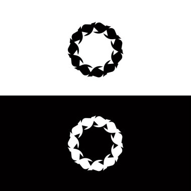 Siyah ve beyaz farklı daire vektör logosu tasarımı