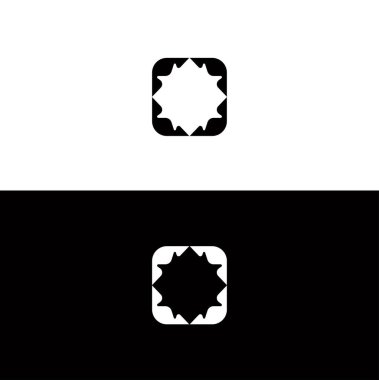 Siyah ve beyaz farklı daire vektör logosu tasarımı