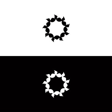 Siyah ve beyaz farklı daire vektör logosu tasarımı