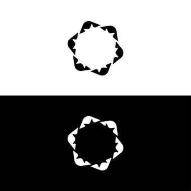Siyah ve beyaz farklı daire vektör logosu tasarımı