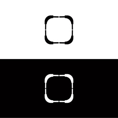 Siyah ve beyaz farklı daire vektör logosu tasarımı