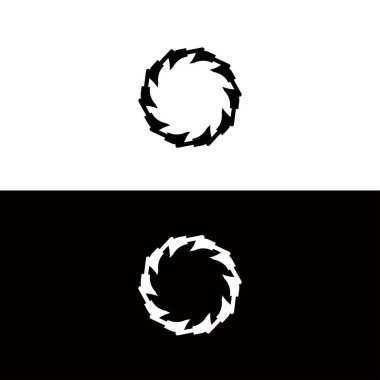 Siyah-beyaz daire vektör logosu tasarımı