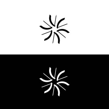 Siyah ve beyaz daire vektör logosu tasarımı. Çember benzersiz deisgn
