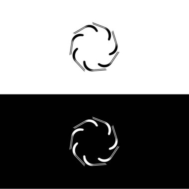 Siyah ve beyaz daire vektör logosu tasarımı. Çember benzersiz deisgn