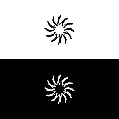 Siyah ve beyaz daire vektör logosu tasarımı. Çember benzersiz deisgn