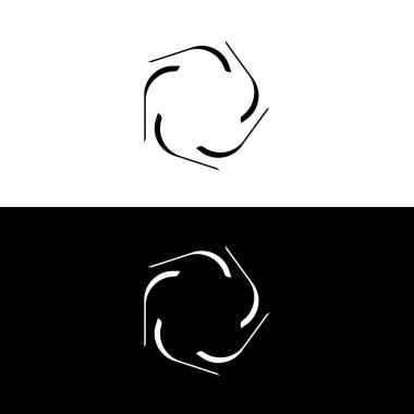 Siyah ve beyaz daire vektör logosu tasarımı. Çember benzersiz deisgn