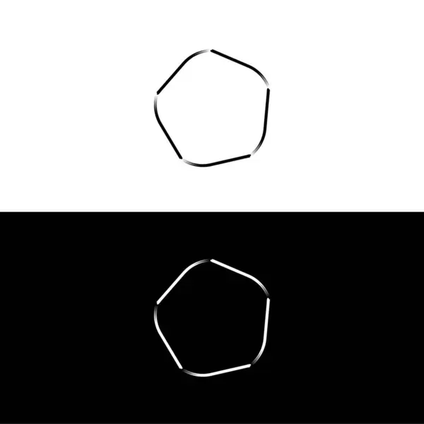 Μαύρο Και Άσπρο Διάνυσμα Κύκλο Σχεδιασμό Πρότυπο Λογότυπο Σχήμα Εικονογράφησης — Διανυσματικό Αρχείο