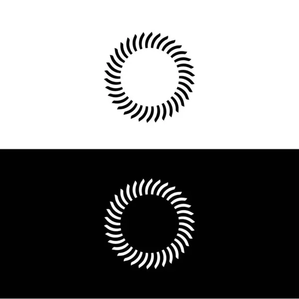 Svart Och Vit Cirkel Vektor Logotyp Design Cirkelns Unika Deisgn — Stock vektor