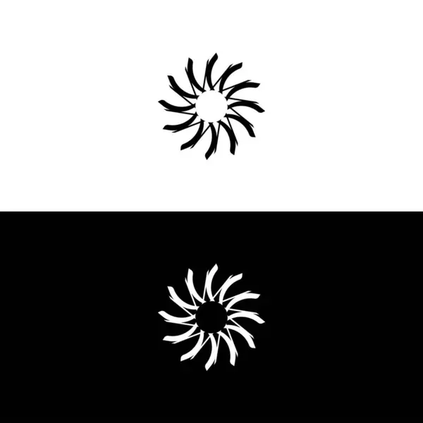 黒と白の円のベクターのロゴデザイン サークル ユニークなデイジン — ストックベクタ
