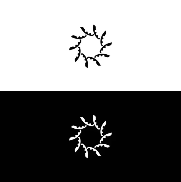 Μαύρο Και Άσπρο Διάνυσμα Κύκλο Σχεδιασμό Πρότυπο Λογότυπο Εικόνα Κύκλου — Διανυσματικό Αρχείο