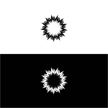 Siyah ve beyaz daire vektör logo şablonu tasarımı