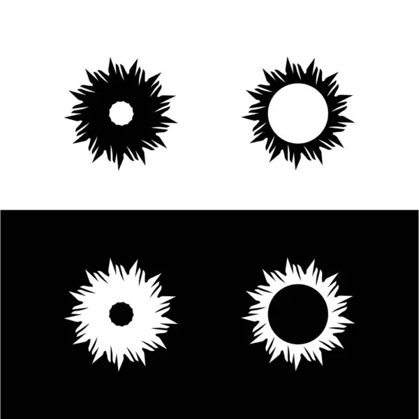 Черно Белый Дизайн Векторного Логотипа Круга — стоковый вектор