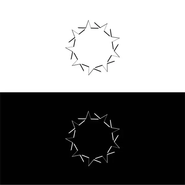 Cercle Design Logo Vectoriel Attrayant Icône Illustration Cercle Noir Blanc — Image vectorielle