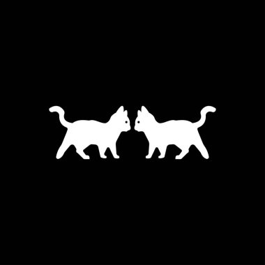 Oturan, ayakta duran, koşan kedi hayvan logosu tasarımı