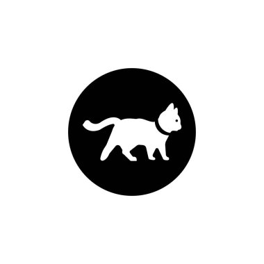 Oturan, ayakta duran, koşan kedi hayvan logosu tasarımı