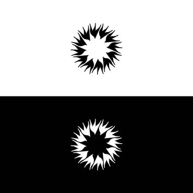 Siyah ve beyaz daire vektör logo şablonu tasarımı