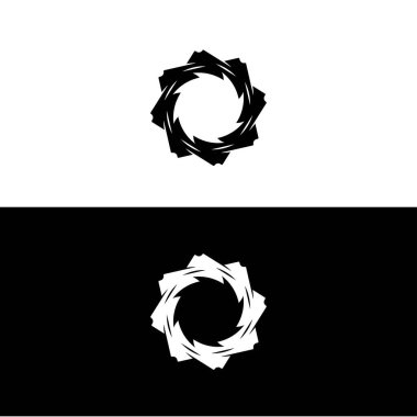 Geometrik çember şekilleri, sınırlar, çerçeveler, logolar. Satır ve siluet tasarımı