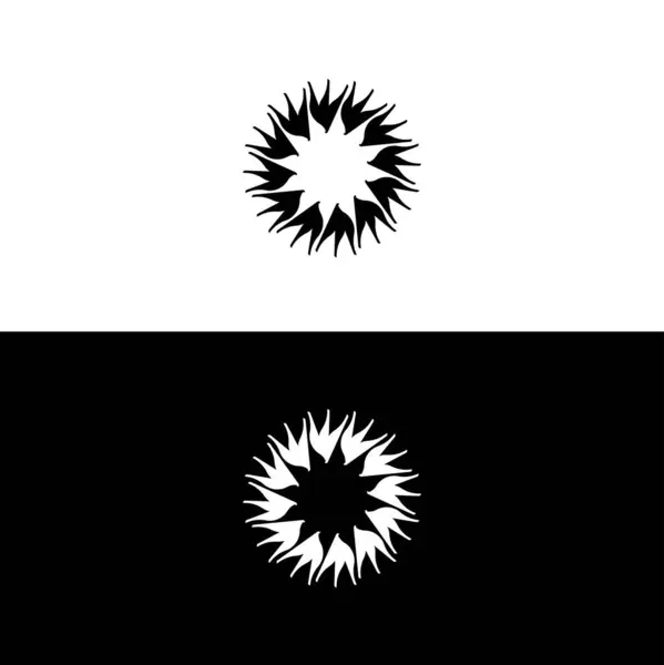 Siyah Beyaz Daire Vektör Logo Şablonu Tasarımı — Stok Vektör