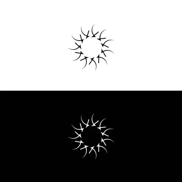 幾何学的な円形 境界線 フレーム ラインとシルエットデザイン — ストックベクタ