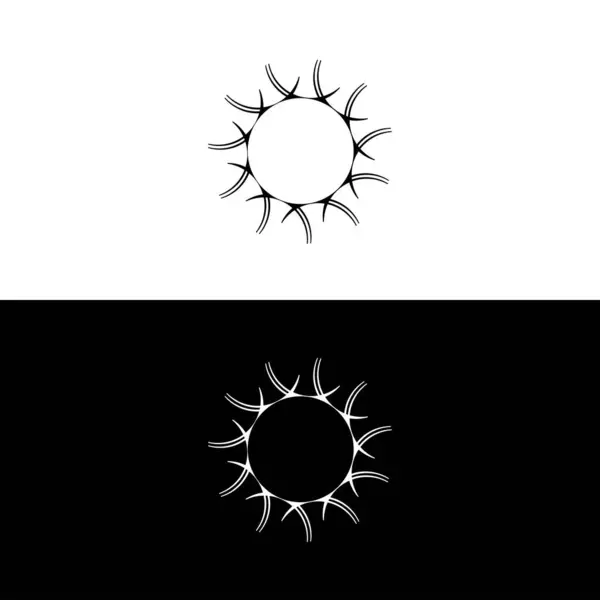 Siyah Beyaz Benzersiz Daire Logosu Çember Çizim Vektör Logosu — Stok Vektör