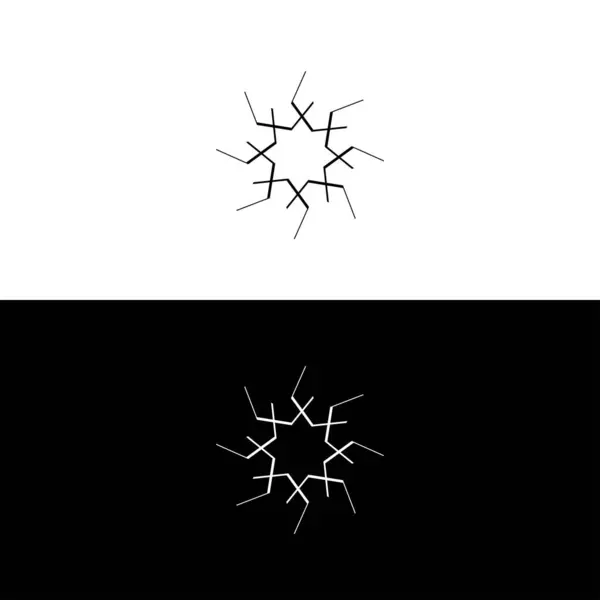 Μαύρο Και Άσπρο Μοναδικό Κύκλο Σχεδιασμό Λογότυπο Λογότυπο Φορέα Εικονογράφησης — Διανυσματικό Αρχείο