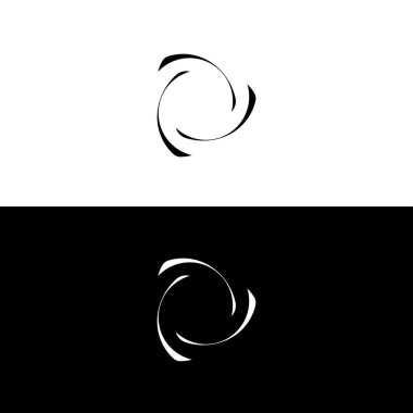 Siyah ve beyaz daire benzersiz logo tasarımı. Çember illüstrasyon simgesi