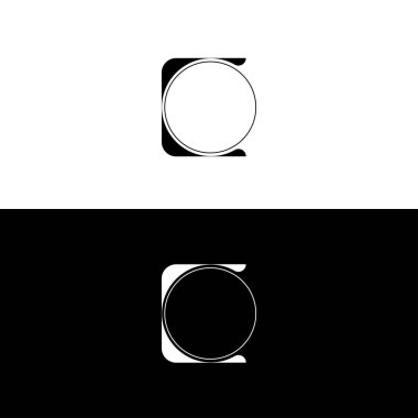 Siyah ve beyaz vektör logosu. Çember siluet tasarımı. Yaratıcı daire logosu tasarımı