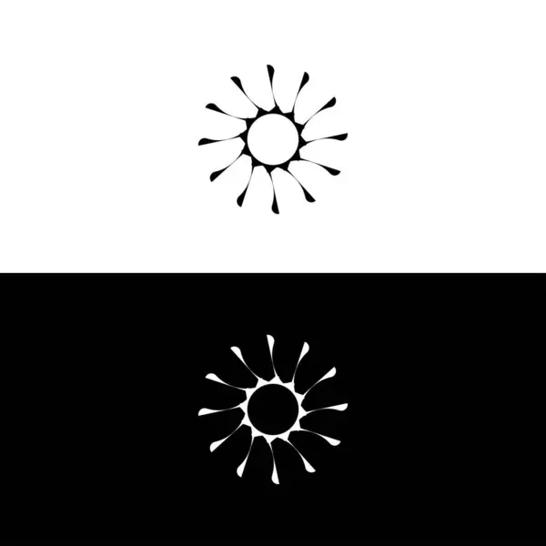 Black White Vector Icon Logo Circle Silhouette Design Creative Circle — Vector de stock