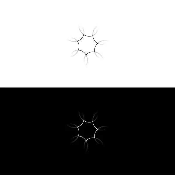 Black White Vector Icon Logo Circle Silhouette Design Creative Circle — Vetor de Stock