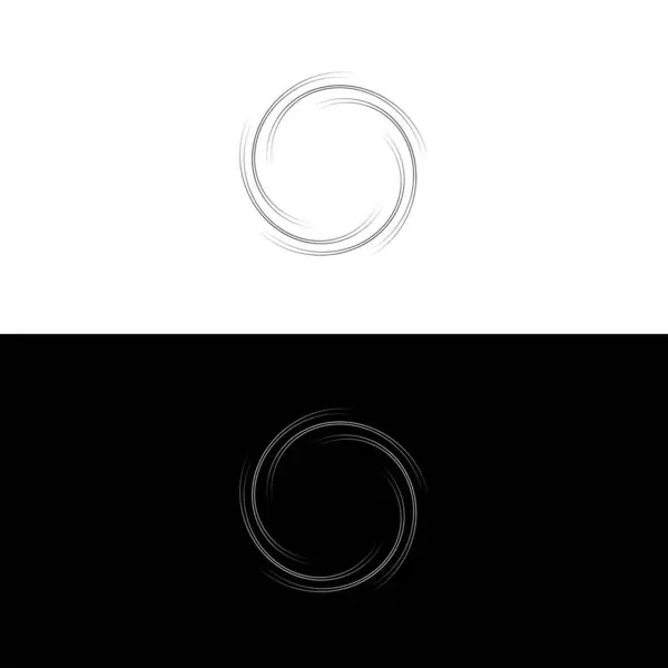 Black White Vector Icon Logo Circle Silhouette Design Creative Circle — Wektor stockowy