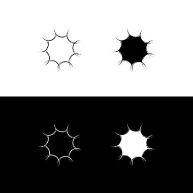 Siyah ve beyaz daire vektör logo şablonu tasarımı. Çember vektör logo şablonu tasarımı