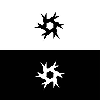 Siyah ve beyaz daire vektör logo şablonu tasarımı