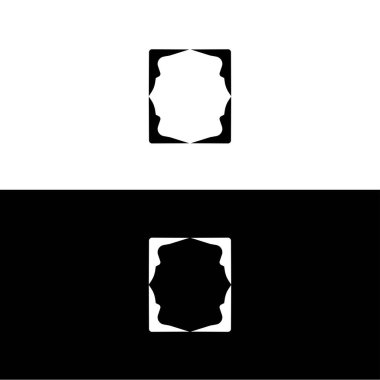 Siyah ve beyaz daire vektör logo şablonu tasarımı