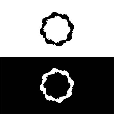 Siyah ve beyaz daire vektör logo şablonu tasarımı. Çember vektör logo şablonu tasarımı